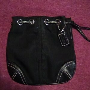 Black Coach wristlet change purse